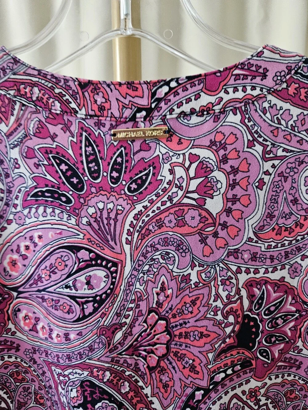 Michael Kors Paisley Pink Sleeveless Ruffle Dress Size XS